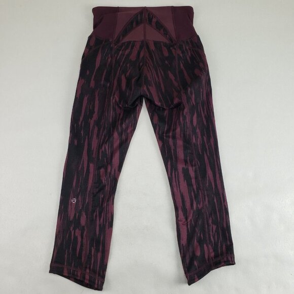 Lululemon Exquisite Crop Leggings Womens 6 NO TAG Painted Bordeaux Active Pant - Picture 9 of 14